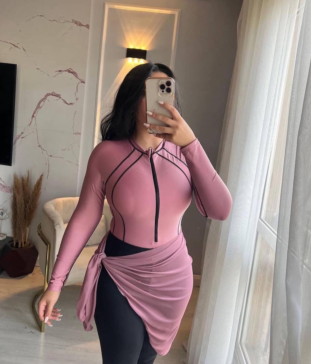 Burkini 3 Pièces Rose Élégant - Aqua Modesty Collection