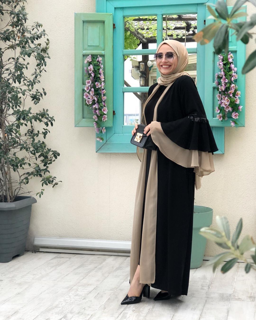 Abaya 2 Pièces en Crêpe + Foulard Offert – Élégance Ramadan Complète et Raffinée